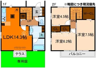 ロイヤル コントラーダ【102号室】の間取り