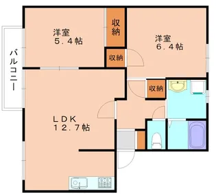 2LDKの間取り画像