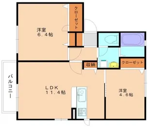 福岡県宗像市河東【アパート】の間取り