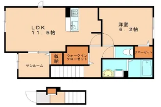 アカンサス宗像Ⅲ【2階】の間取り