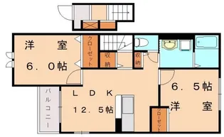 2LDKの間取り画像