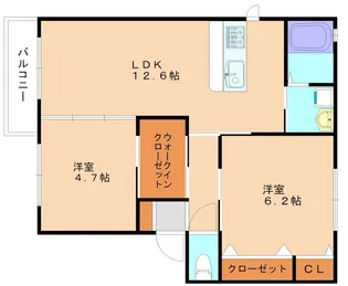LIBRA C棟【201号室】の間取り