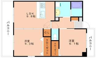 ブルーミント22【405号室】の間取り