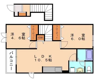 ウェイホームあまづつみC【203号室】の間取り
