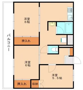ビレッジハウス宗像4号棟【2階】の間取り