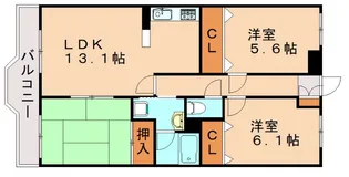 フロレスタ赤間【2階】の間取り