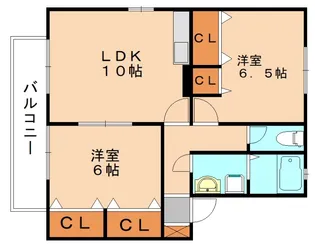 セジュール赤間駅前E【212号室】の間取り