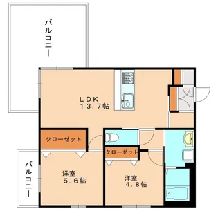 シャノアールC【201号室】の間取り