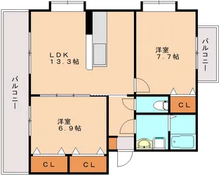 ラ・バンブーシャポーA【201号室】の間取り