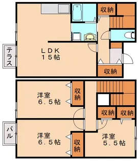 リースランドサンフラワーD棟【1階】の間取り