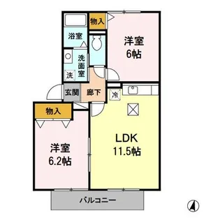福岡県糸島市前原駅南3丁目【アパート】の間取り