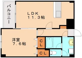 福岡県福岡市西区内浜2丁目【マンション】の間取り