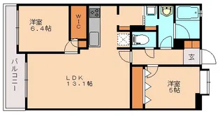 カルシア姪浜リオルト【5階】の間取り