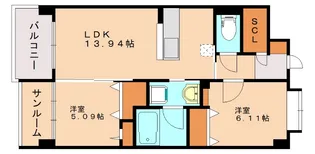 サフランサンク【1階】の間取り