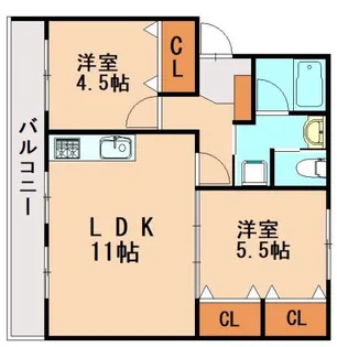 福岡県福岡市城南区樋井川6丁目【マンション】の間取り