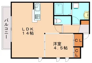 1LDKの間取り画像