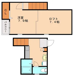 福岡県福岡市西区周船寺3丁目【アパート】の間取り