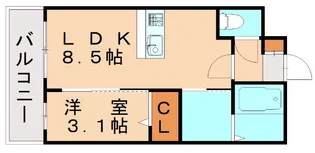 トラストビル前原北【3階】の間取り