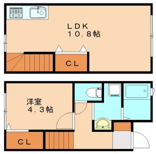 Sun Rise 次郎丸駅前【2号室】の間取り