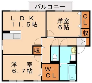福岡県福岡市西区富士見1丁目【アパート】の間取り