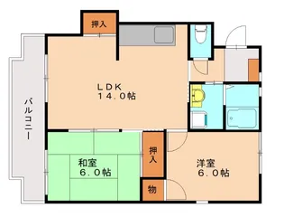 毛利ハイツⅡ【202号室】の間取り