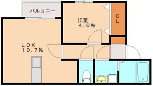クレオン姪浜弐番館【202号室】の間取り