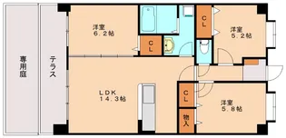 ウエストキーファーⅡ【103号室】の間取り