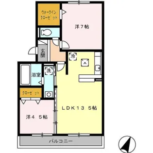 パルトネール伊都B【203号室】の間取り