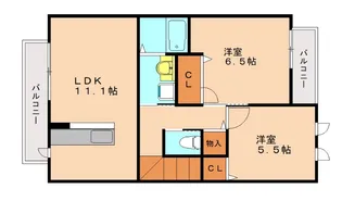 ビアリッツ【204号室】の間取り
