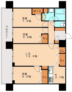 リベーラガーデンマリナタワー【605号室】の間取り