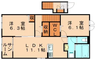 パークサイド【201号室】の間取り