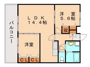 ウイング福重【4階】の間取り