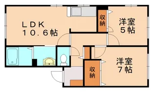 パークサイト笹山 B棟【101号室】の間取り