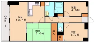 グローバル前原【304号室】の間取り