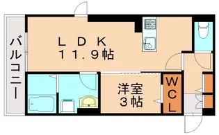 メゾン伊都 B棟【102号室】の間取り