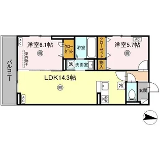 グランドール糸島中央【303号室】の間取り