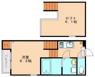 ディアレスト愛宕【1階】の間取り
