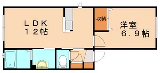 ソレイユ干隈【1階】の間取り