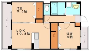 ソレアード早良【5階】の間取り