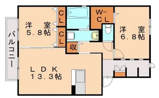 セゾンランタナⅡ A棟【2階】の間取り