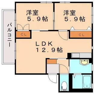 ファースト・グランデYSK B棟【2階】の間取り