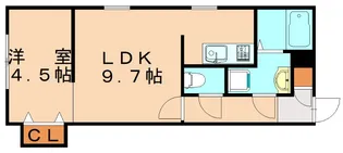 Casa di TAISHOKAN ovest【405号室】の間取り