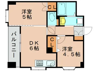 ソレアード箱崎駅東【401号室】の間取り