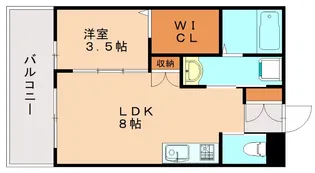 メゾン・ソレイユ箱崎【201号室】の間取り