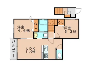 ボワールアビオン博多A【202号室】の間取り