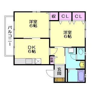 クレール東平尾【A201号室】の間取り