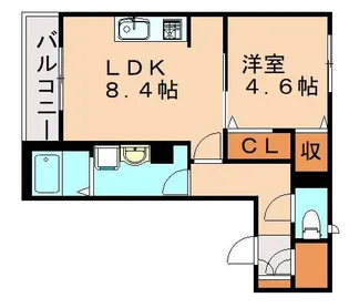 ソレイユ東那珂【301号室】の間取り