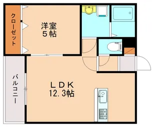 メゾンクレール竹下駅前弐番館【2階】の間取り