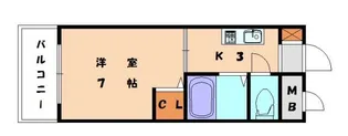 プレアール奈多【303号室】の間取り