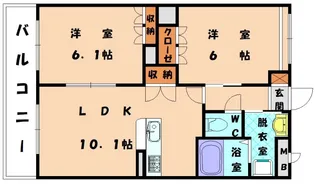 シャインコート秋桜【103号室】の間取り